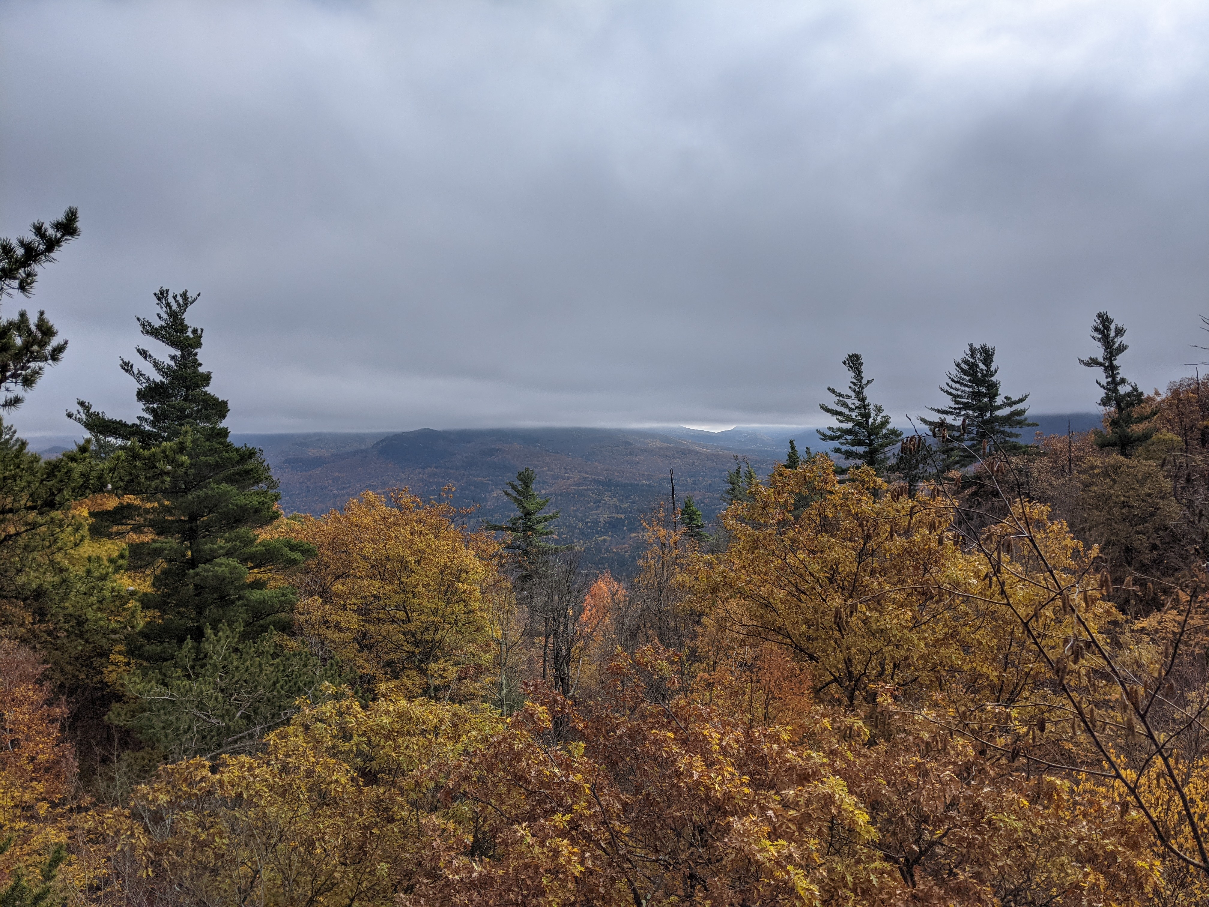 A view of fall foliage from the top of Emenezer Mountain.